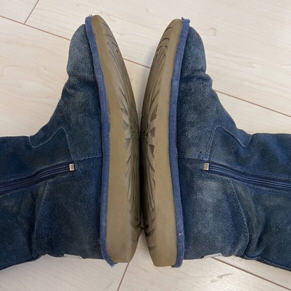 UGG Girls Lil Sunshine Sheepskin Boots Size 4 Blue Suede - Picture 5 of 12